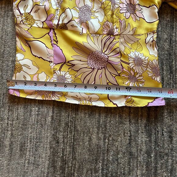 Sandro Paris Printed Silk Puff Sleeve Top,  Size 1 (equivalent of a small) - Picture 7 of 12